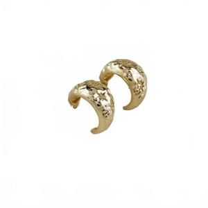 NEW GOLDFI women's hammered crescent moon earrings in gold
